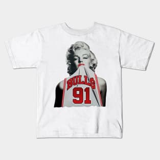 Marilyn Monroe Chicago Dennis Rodman white Kids T-Shirt